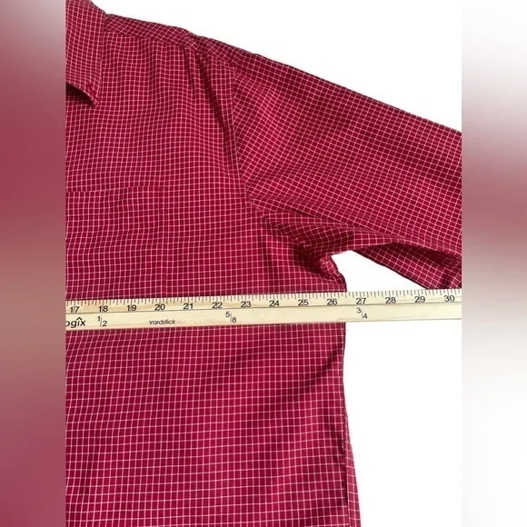 LL Bean Button Up Long Sleeved Red Checkered Shirt Wrinkle Resistant XL-Regular - Picture 3 of 8